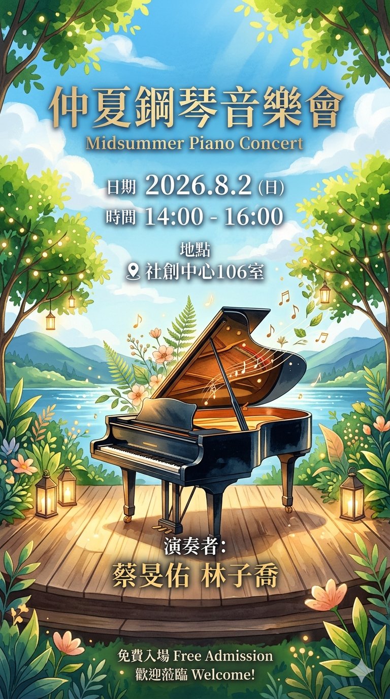 仲夏鋼琴音樂會 · Midsummer Piano Concert